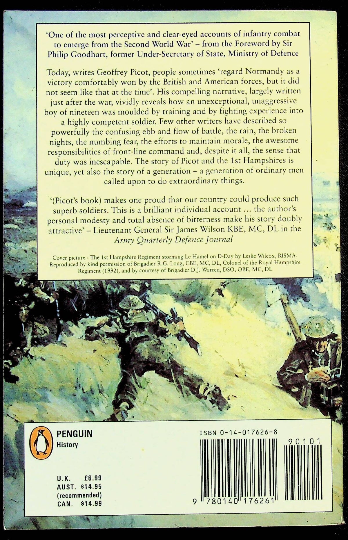 Accidental Warrior by Geoffrey Picot: 1994 First Edition PB of The Hampshires at War