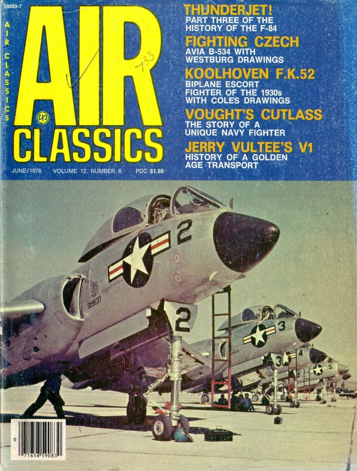 Air Classics June 1976: Thunderjet/ Avia B-534 + Plans/ Cutlass #1/ Koolhoven FK 52/ Downl