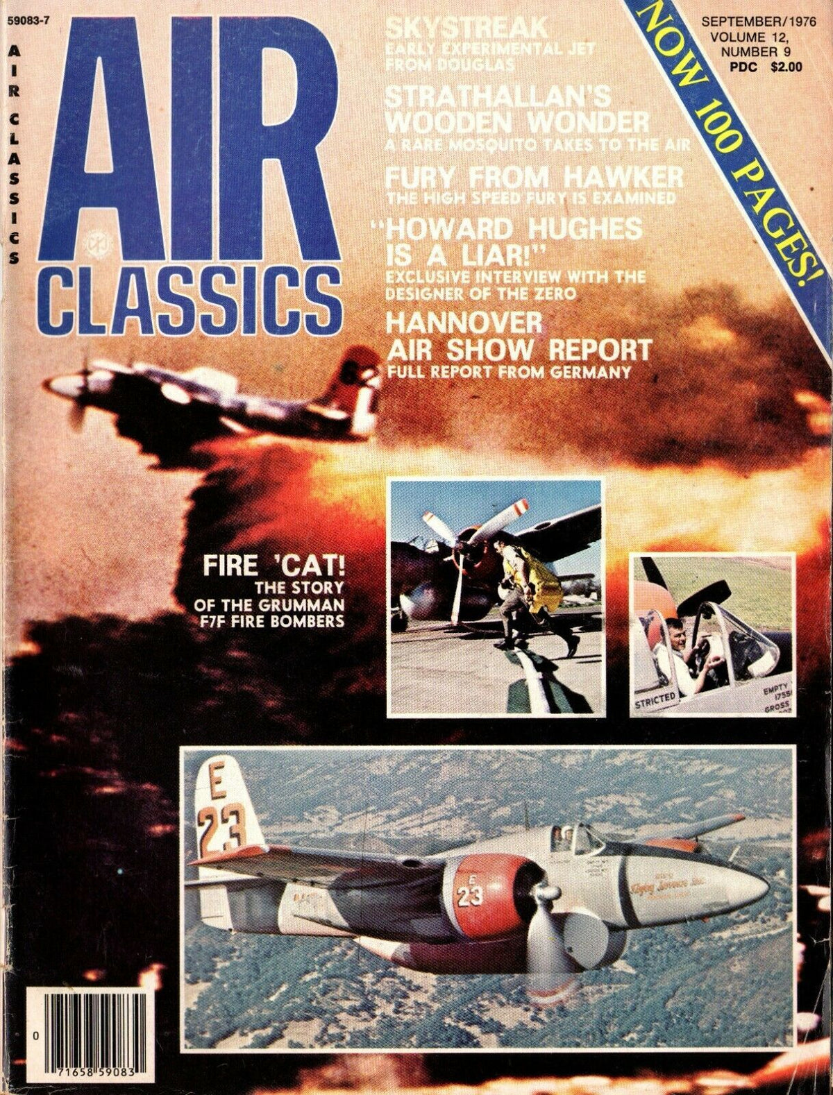Air Classics September 1976: Skystreak/ F7F Tigercat/ Hawker Fury + Plans/ Strathallan's M