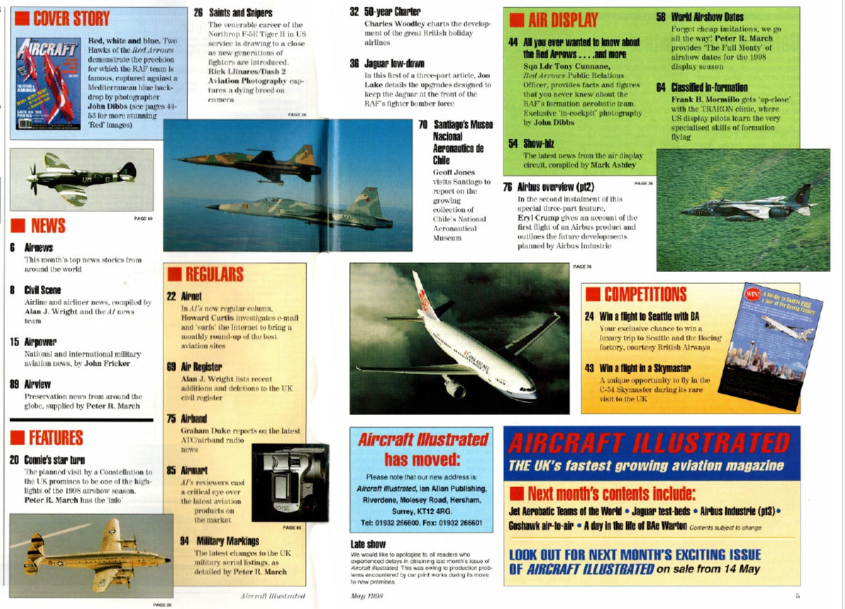 Aircraft Illustrated May 1998: Red Arrows + Pictures/Jaguar Mods/ F-5E Tiger/ Download