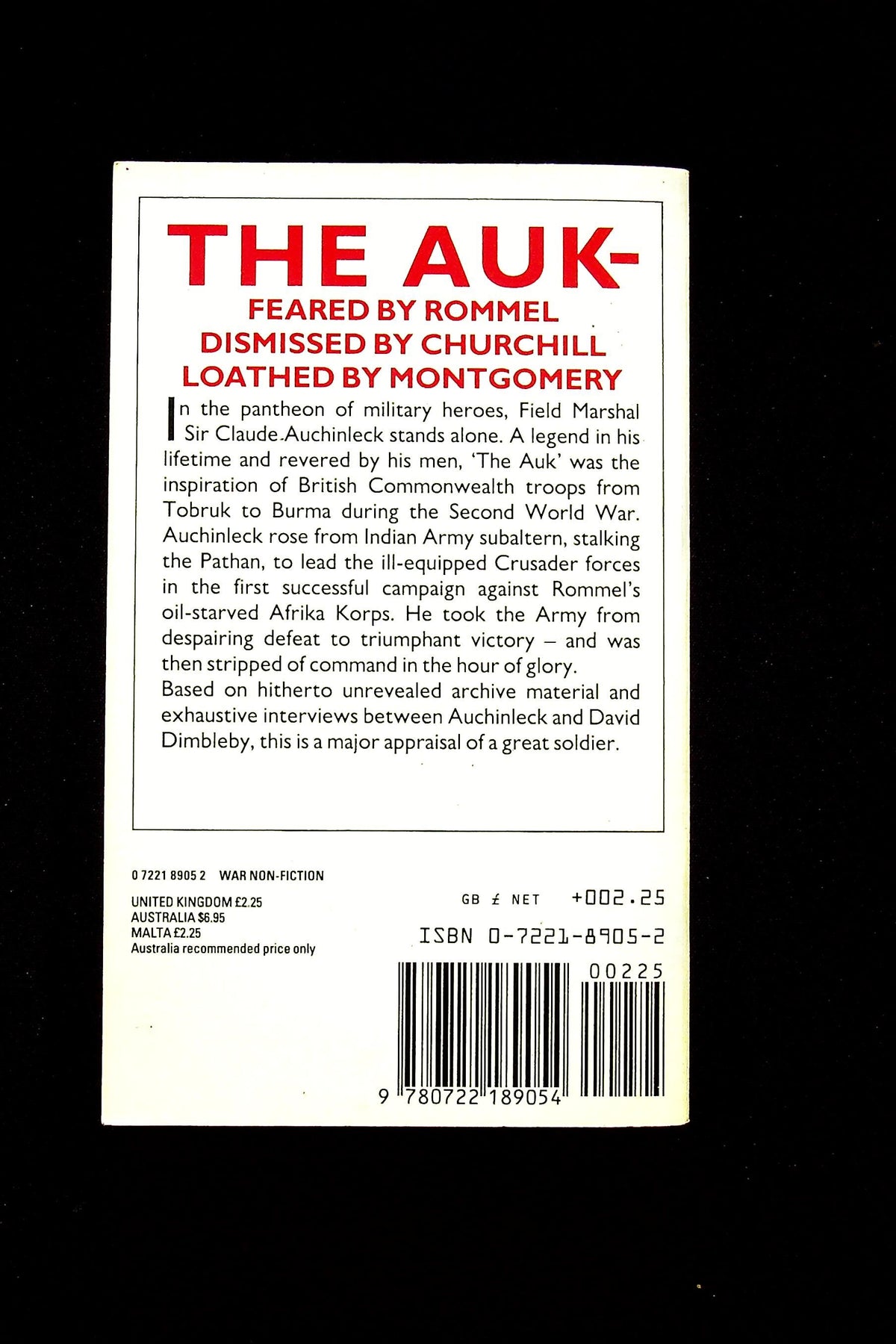 Auchinleck, The Lonely Soldier by Philip Warner: NEW Paperback