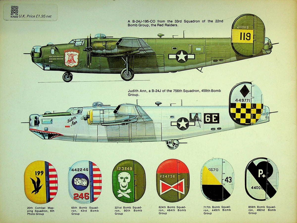 B-24 Liberator in Action by Steve Birtdsall: 1975 1st Edition Squadron Pubs
