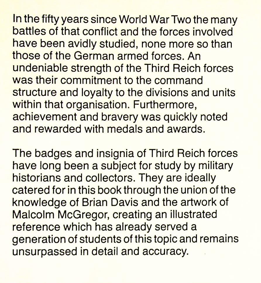 Badges & Insignia of the Third Reich: 1992 First Edition Arms & Armour Hardback