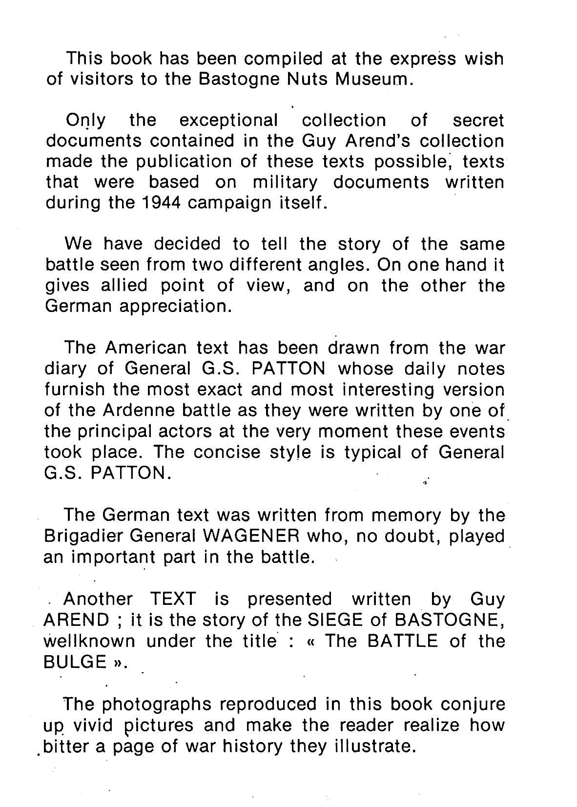 'Bastogne' and the Ardenne Offensive by Guy Franz Arend: 1974 Commemorative Edition
