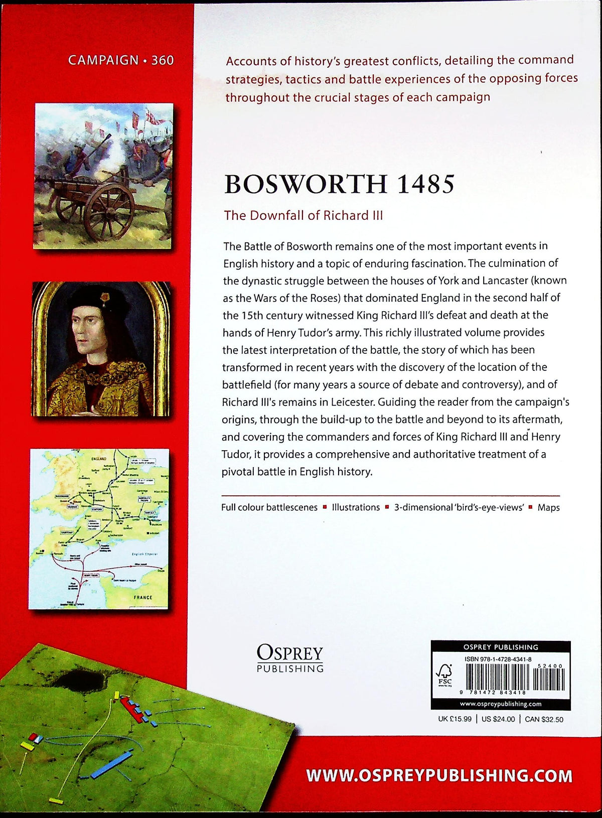 Bosworth 1485, The downfall of Richard III by C.Gravett: Osprey Campaign Series