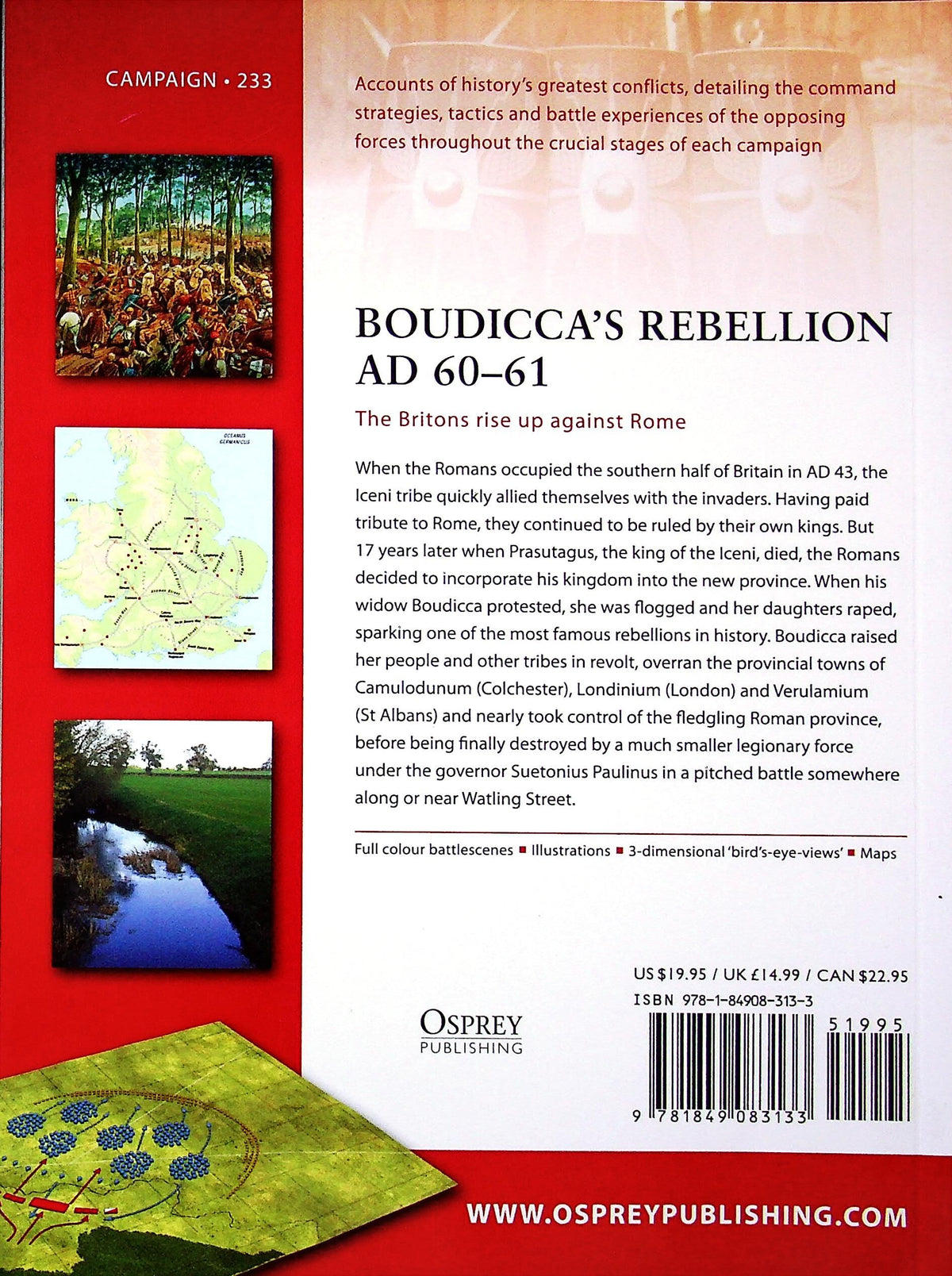 Boudicca's Rebellion AD 60-61, Britons against Rome by N.Fields: Osprey Campaign Series