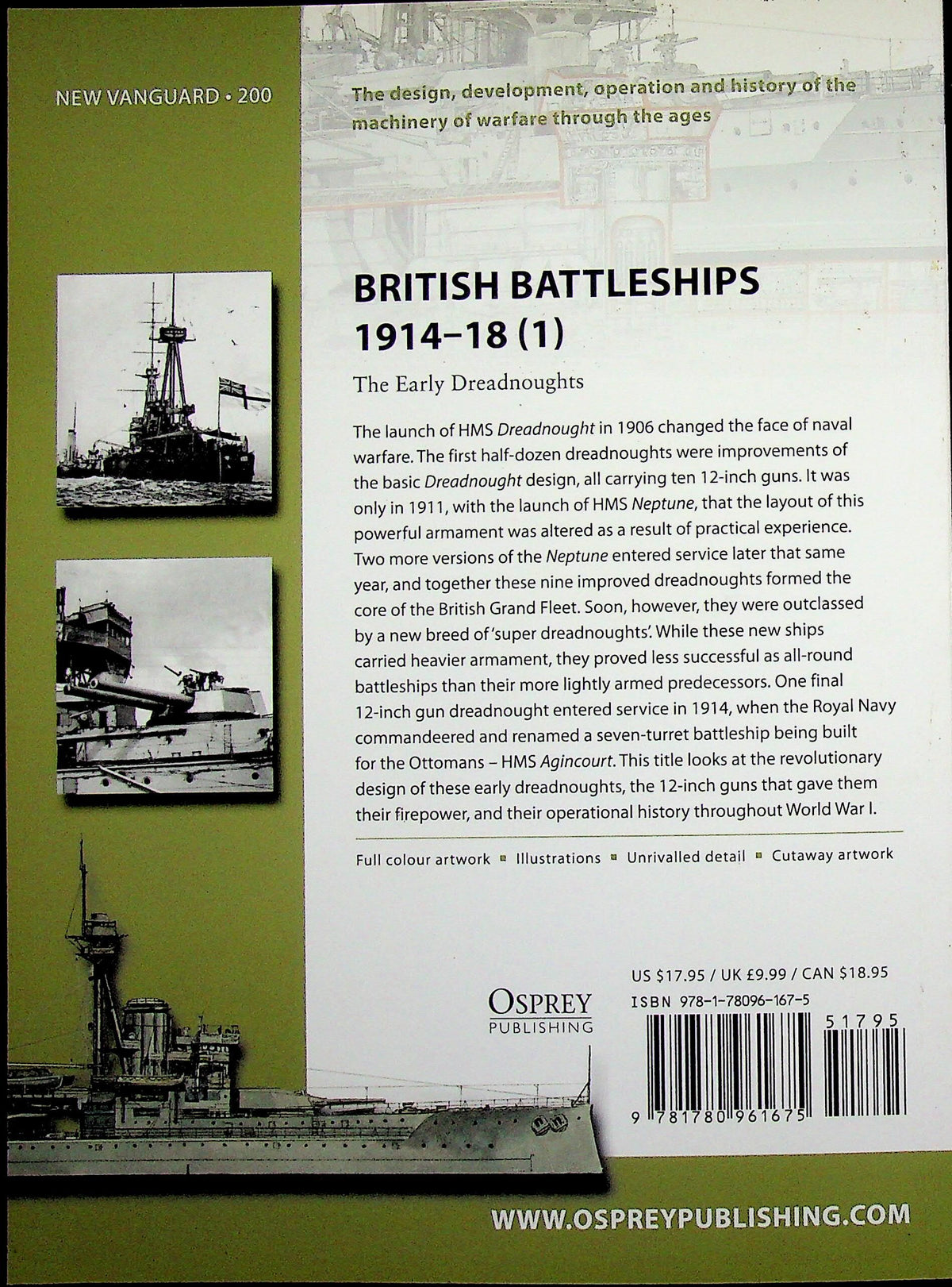 British Battleships 1914–18 (1) by A.Konstam: NEW Osprey New Vanguard