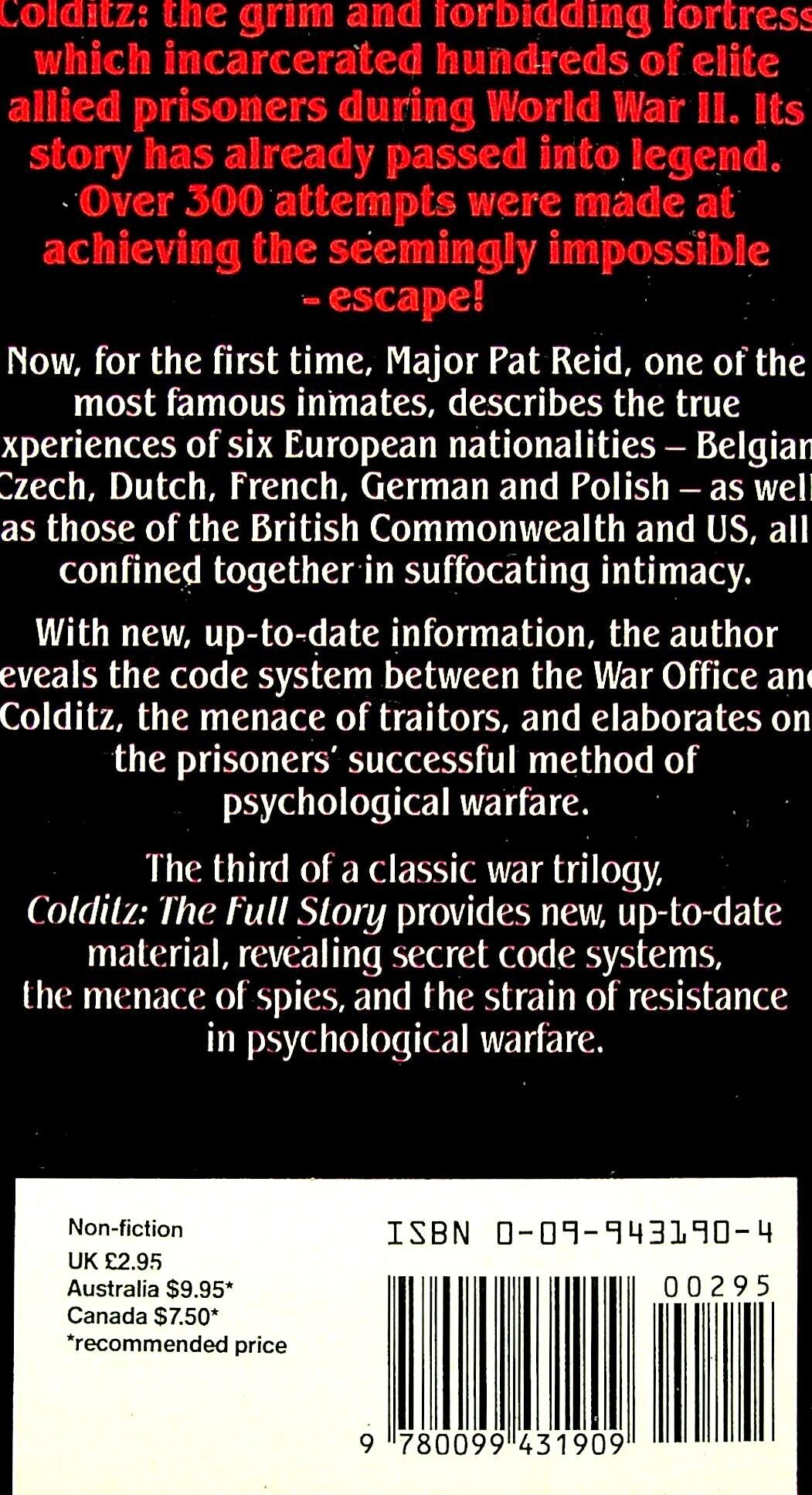 Colditz The Full Story by Major PR Reid: 1985 Paperback