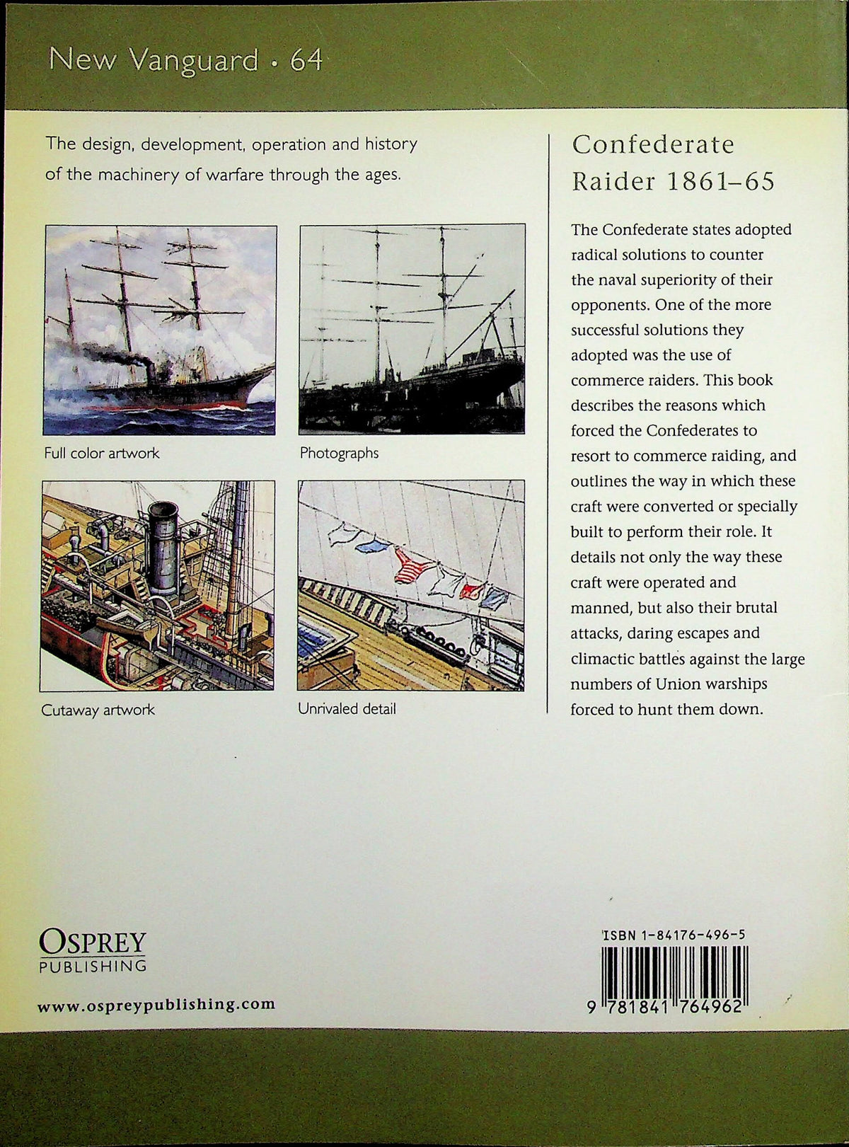Confederate Raider 1861–65 by A.Konstam: NEW Osprey New Vanguard