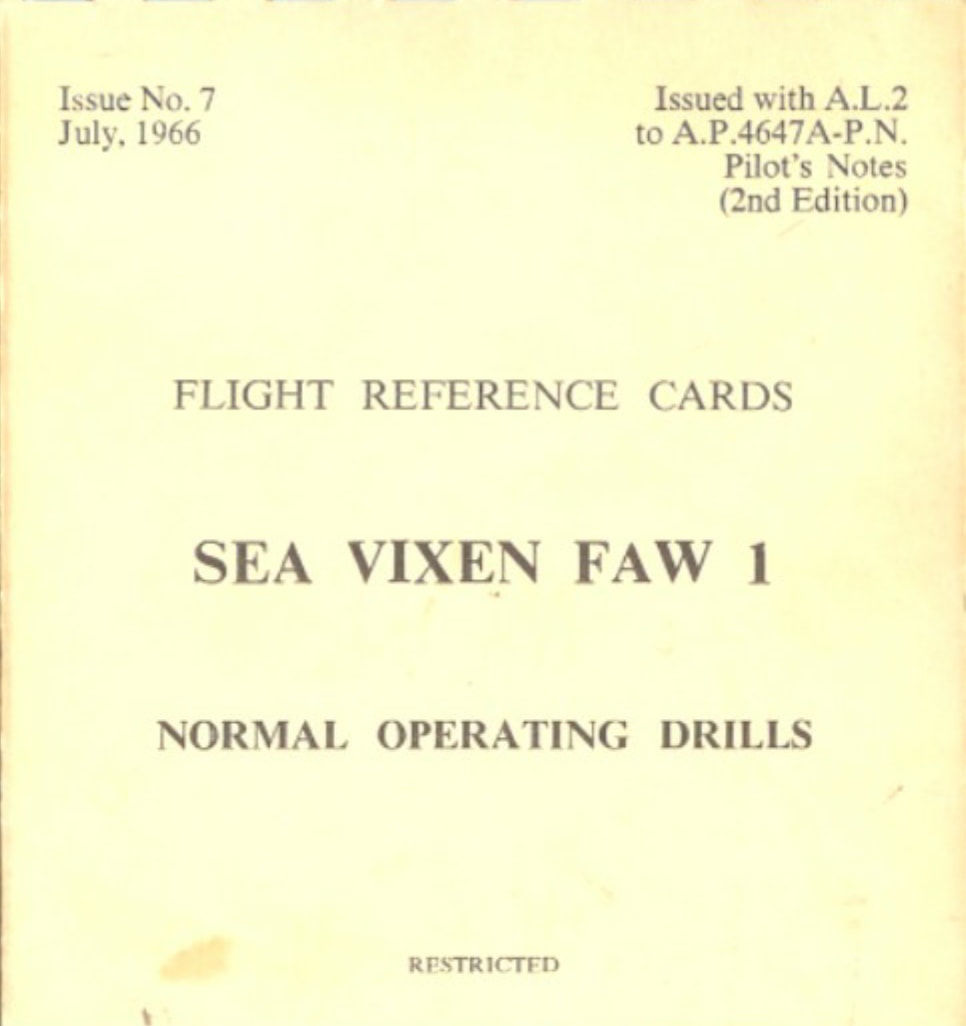 FLIGHT REFERENCE CARDS supplement to PILOT'S NOTES: SEA VIXEN FAW I/ DOWNLOAD