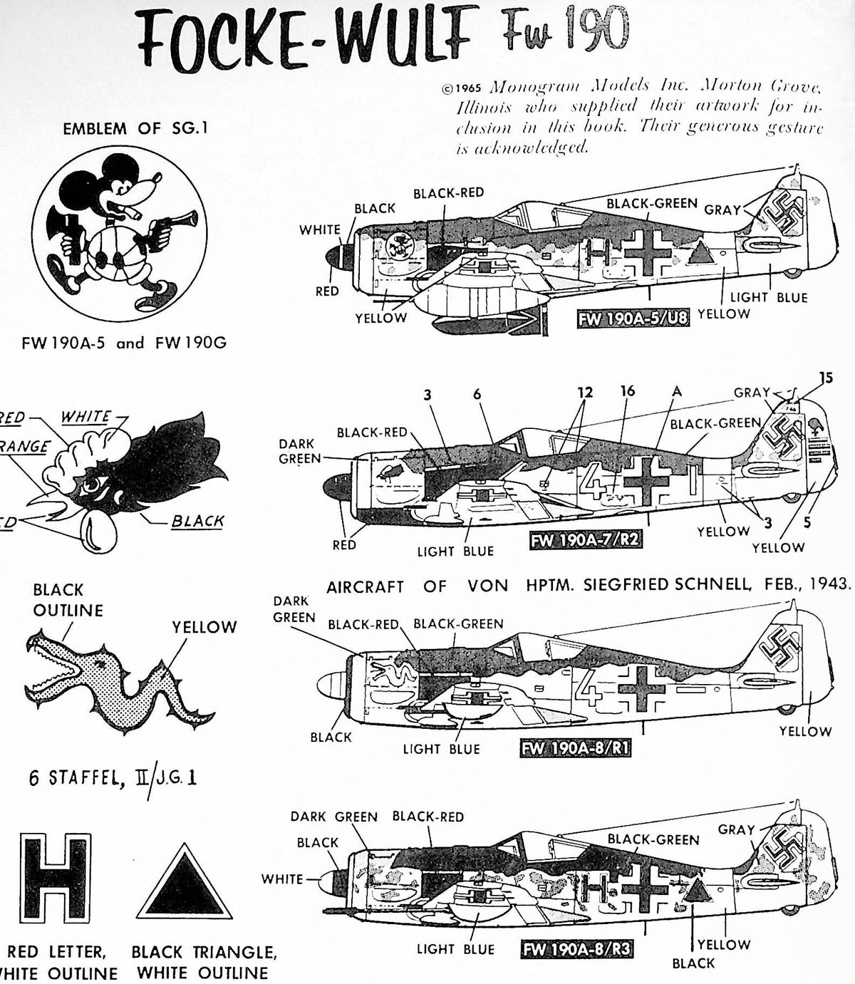 Focke-Wulf Fw190 Described by G Pentland & A Shennan 1966 1st edition Soft Cover