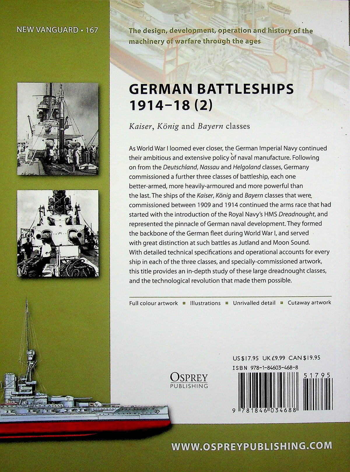 German Battleships (2) 1914-18 by Gary Staff: NEW Osprey New Vanguard