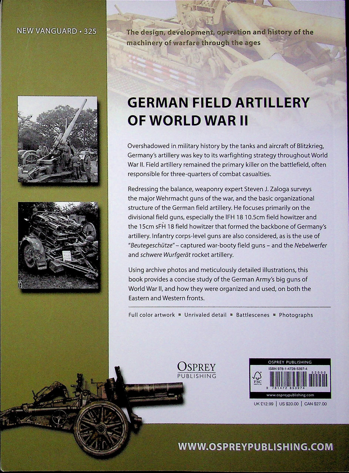 German Field Artillery of World War II: NEW Osprey New Vanguard