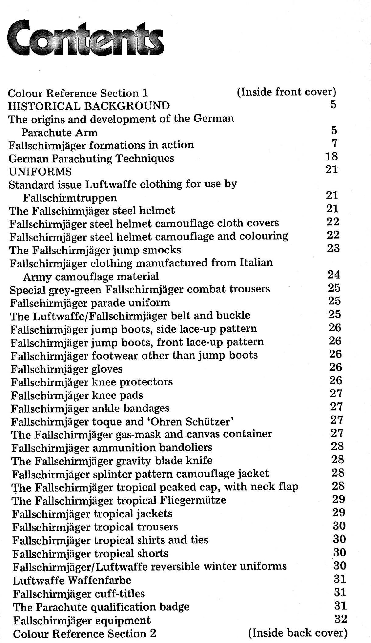 German Parachute Forces 1935-45:Key Uniform Guide Series #5/ 1974 1st Edition