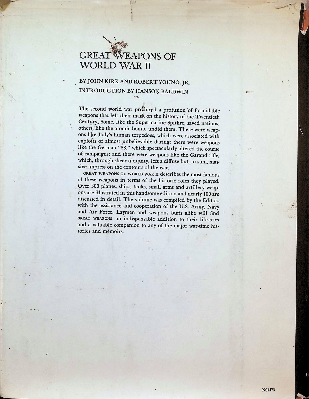 Great Weapons of World War I: 1970 1st Edition Hardback + DJ