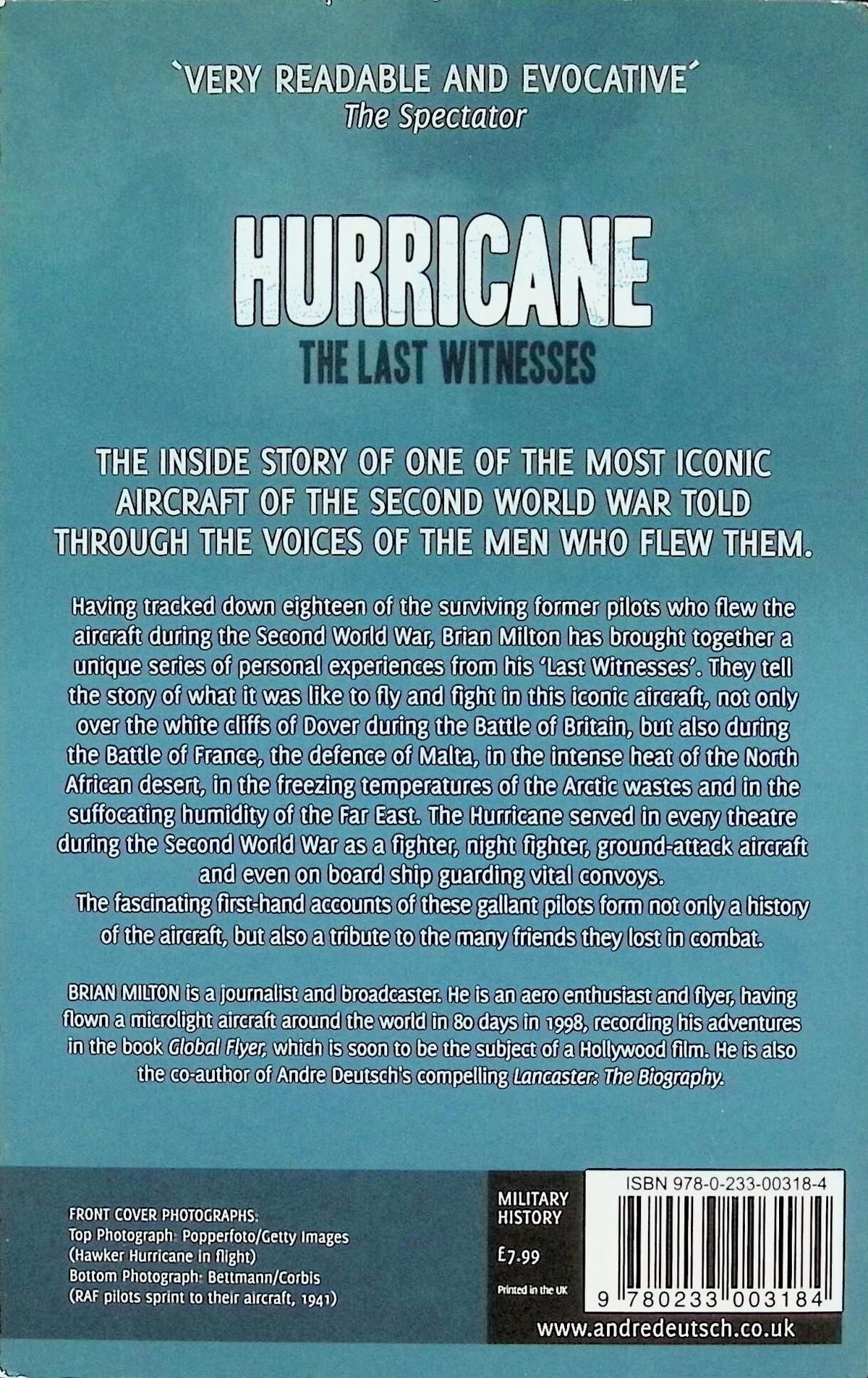 Hurricane, The Last Witness: Brian Milton 2011 paperback
