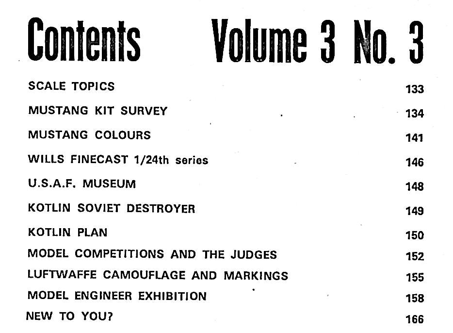 Scale Models March 1972 Vol.3 #3: Mustang, Soviet Destroyer, Luftwaffe Cam & Mkgs, Wills Finecast Kits