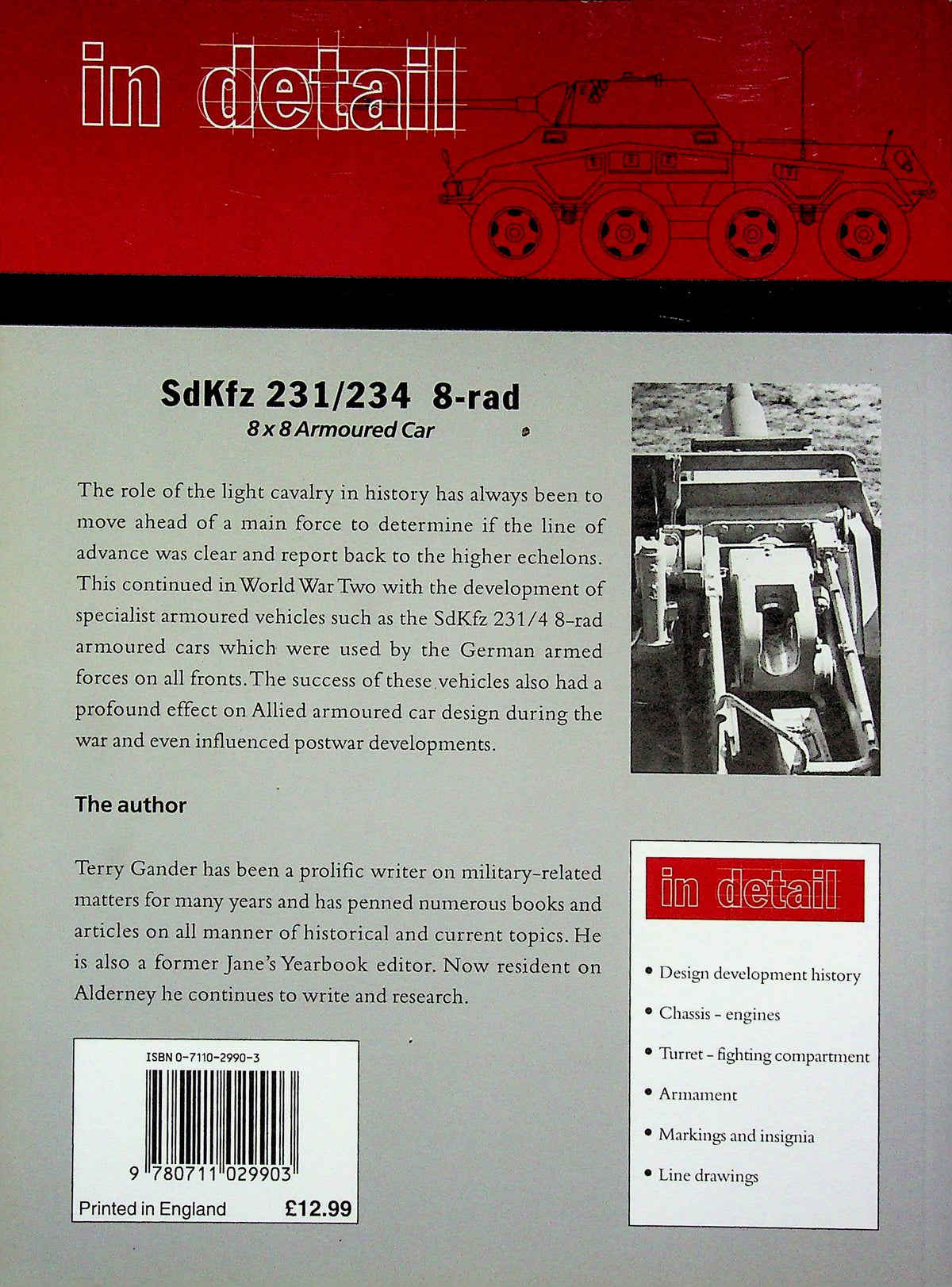 SdKfz 231/234 8-rad 8x8 Armoured Car, Military Vehicles in Detail #2 by Terry J.Gander: NEW 2003 Fine Softcover
