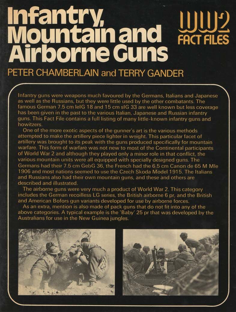 Infantry, Mountain and Airborne Guns; WW" Fact File: 1975 1st Ed softback