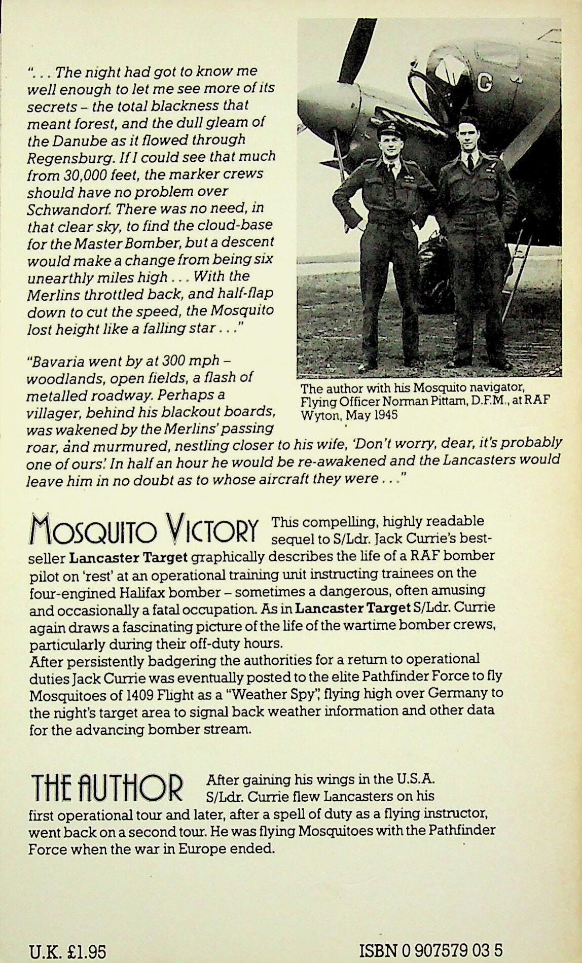 Mosquito Victory: Jack Currie 1983 UK 1st edition paperback