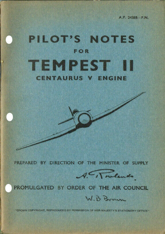 PILOT'S NOTES: HAWKER TEMPEST II FIGHTER INTERCEPTOR + ADDED VALUE INFO PACK / DOWNLOAD