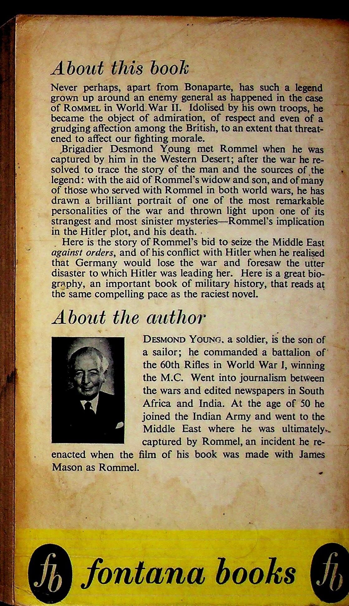 Rommel: Desmond Young 1955 paperback