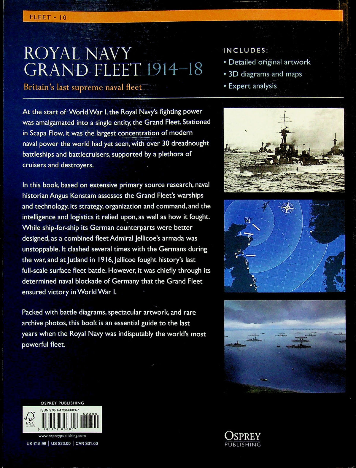 Royal Navy Grand Fleet 1914–18 by Angus Konstam: NEW Osprey Fleet Series