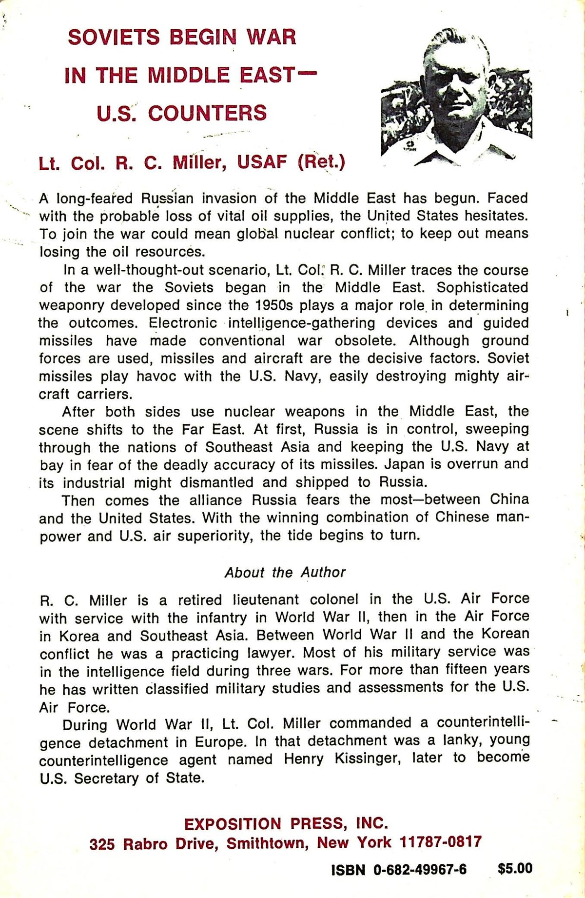 Soviets Begin War in the Middle East - U.S. Counters: 1983 Futuristic Military Novel