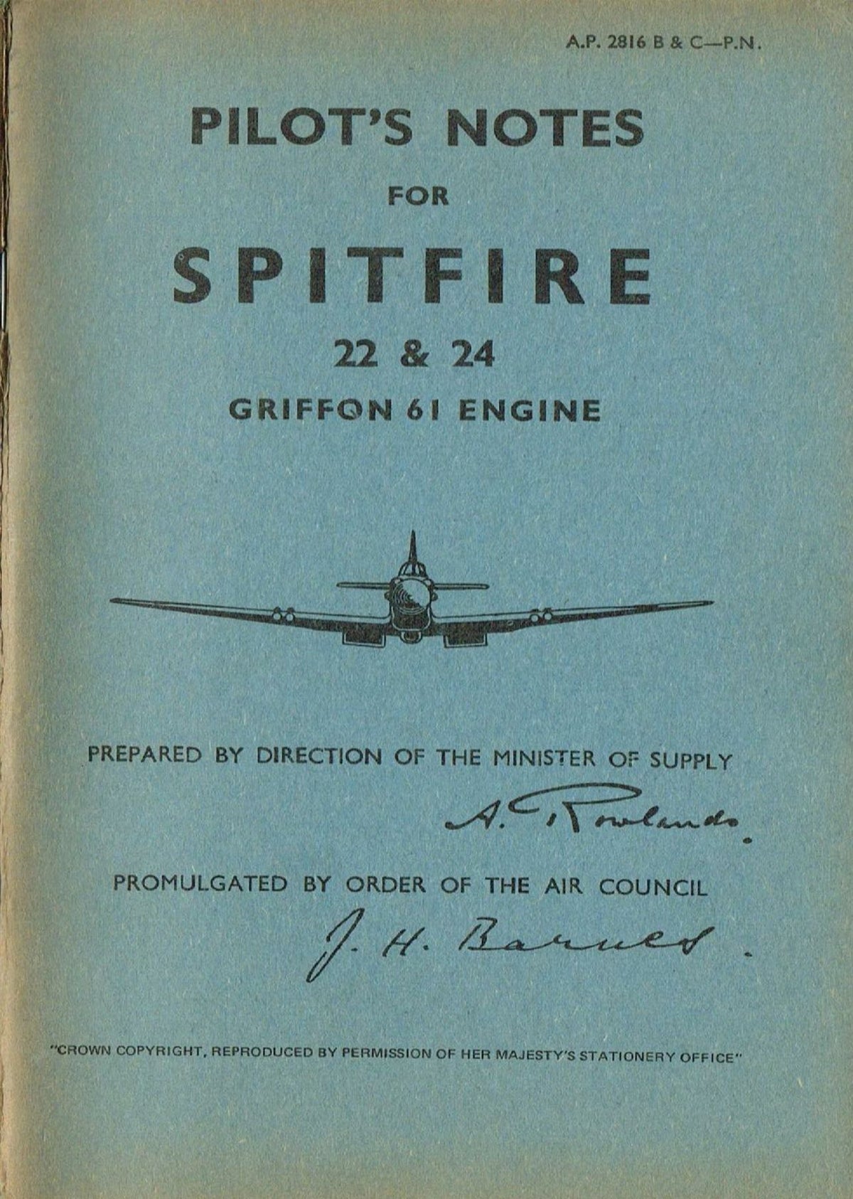 SPITFIRE 22 & 24 FIGHTER 46 Pages PDF Download Pilot's Notes with ADDED VALUE INFORMATION