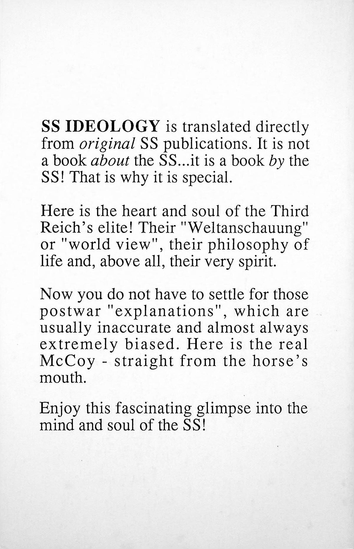 SS Ideology Volume 2: Anon 1991 1st edition paperback