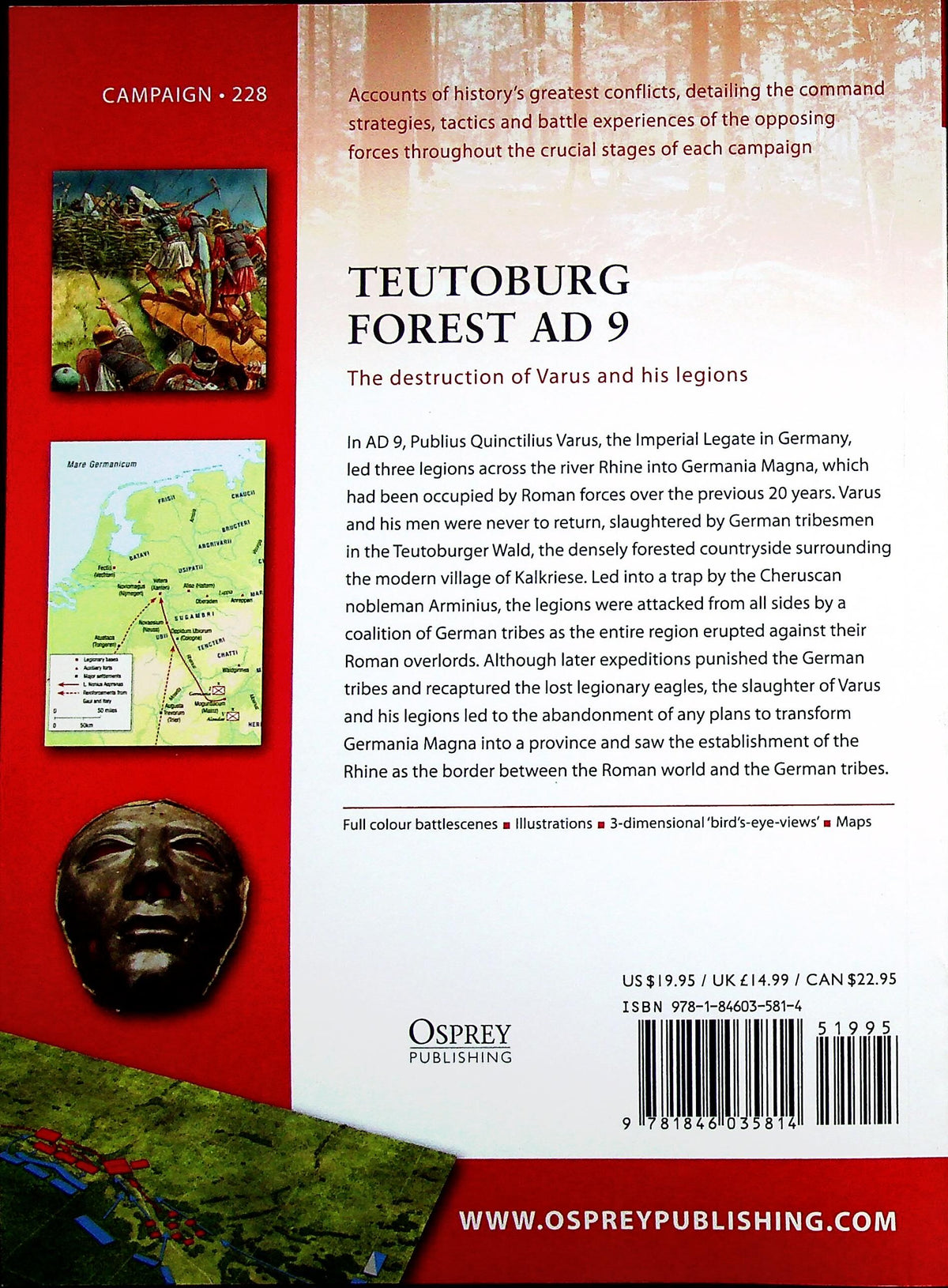 Teutoburg Forest AD 9, Varus' legions destroyed by M.McNally: Osprey Campaign Series