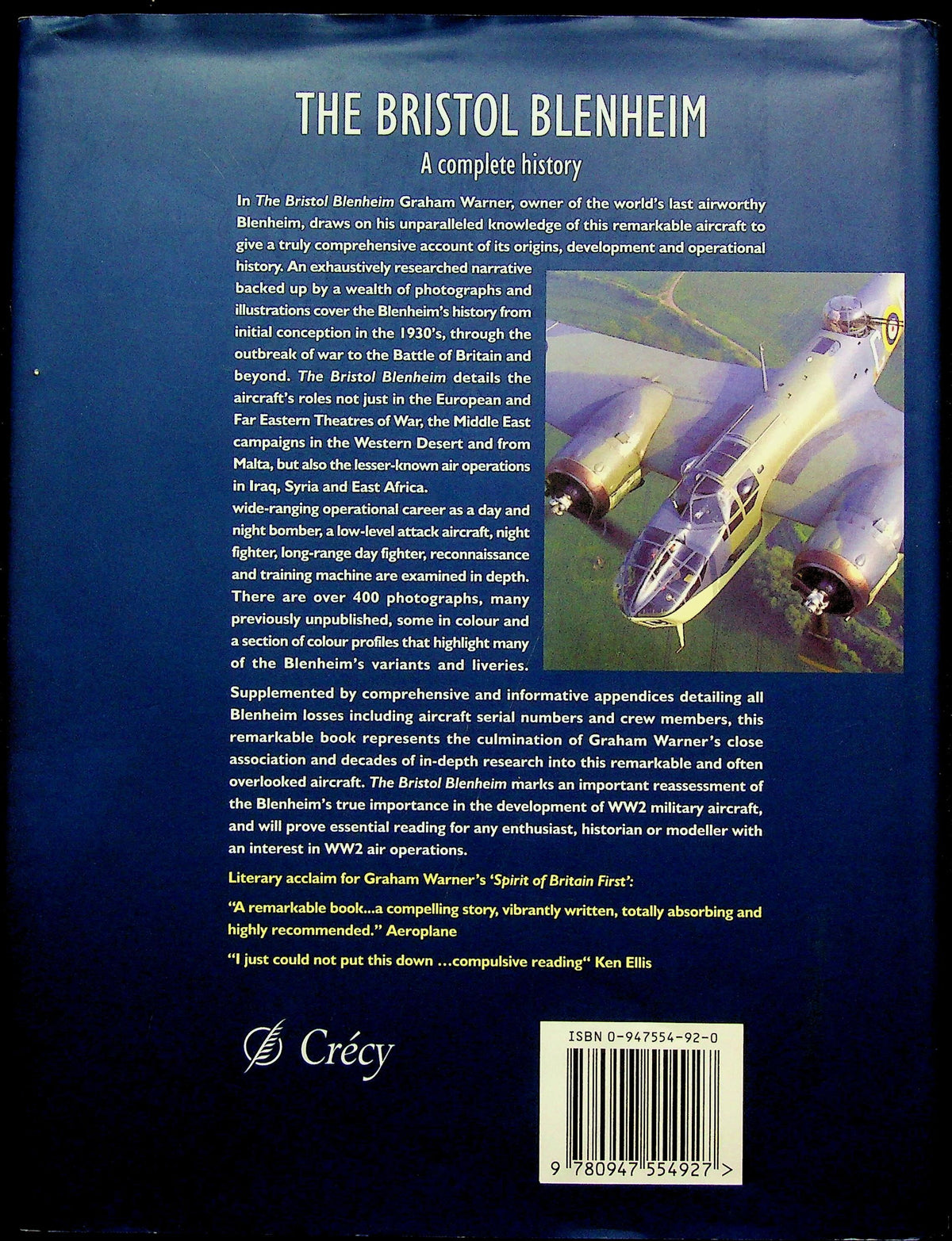 The Bristol Blenheim, A Complete History by Graham Warner: NEW 2002 1st Ed. 630 pages HB