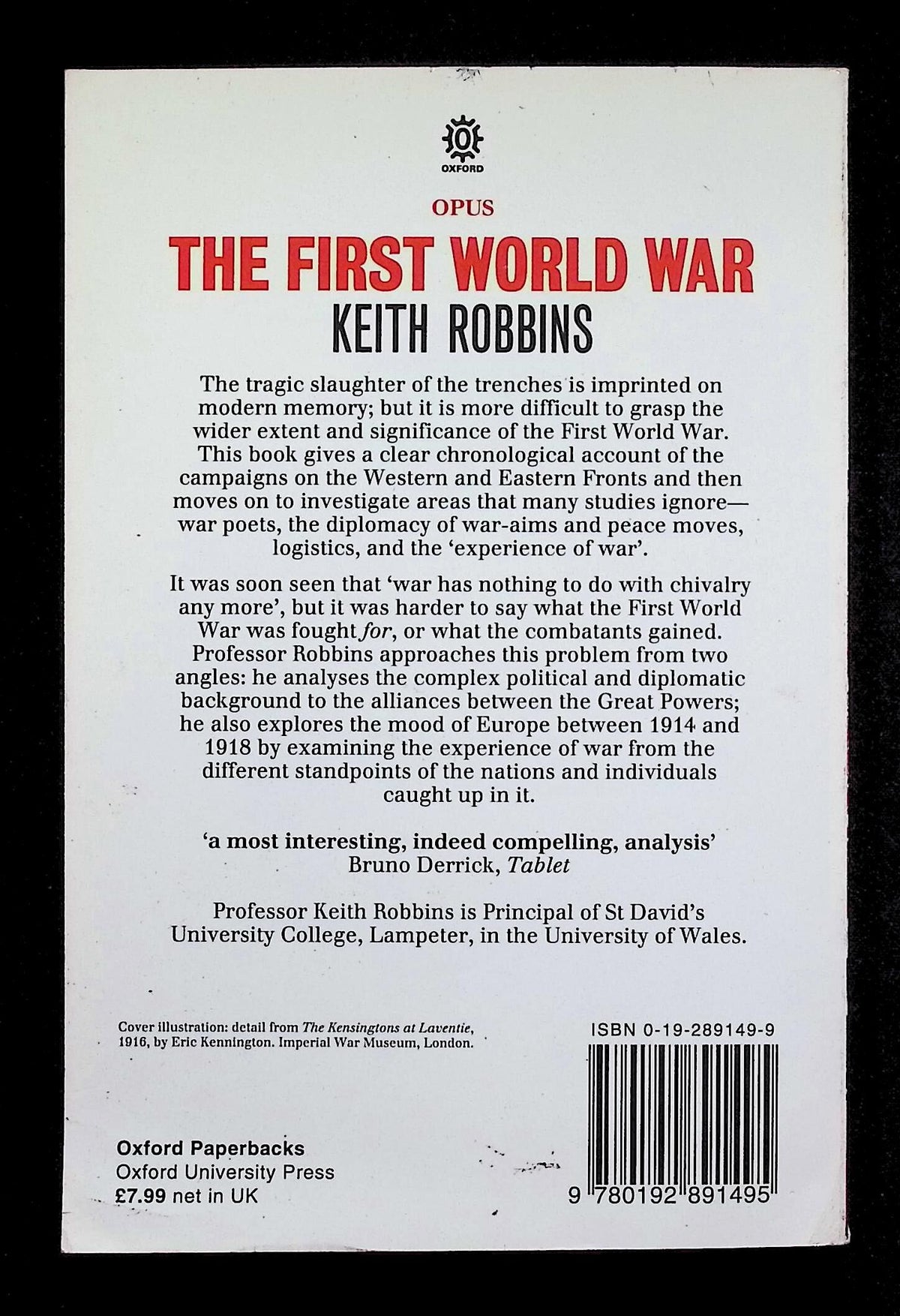 The First World War by Keith Robbins: NEW 1993 Softcover Trade Paperback