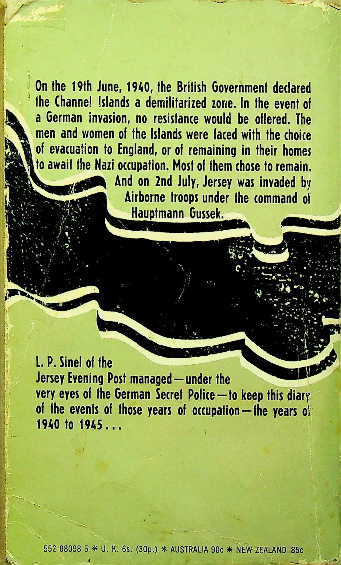 The German Occupation of Jersey by LP Sinel 1969 Corgi paperback