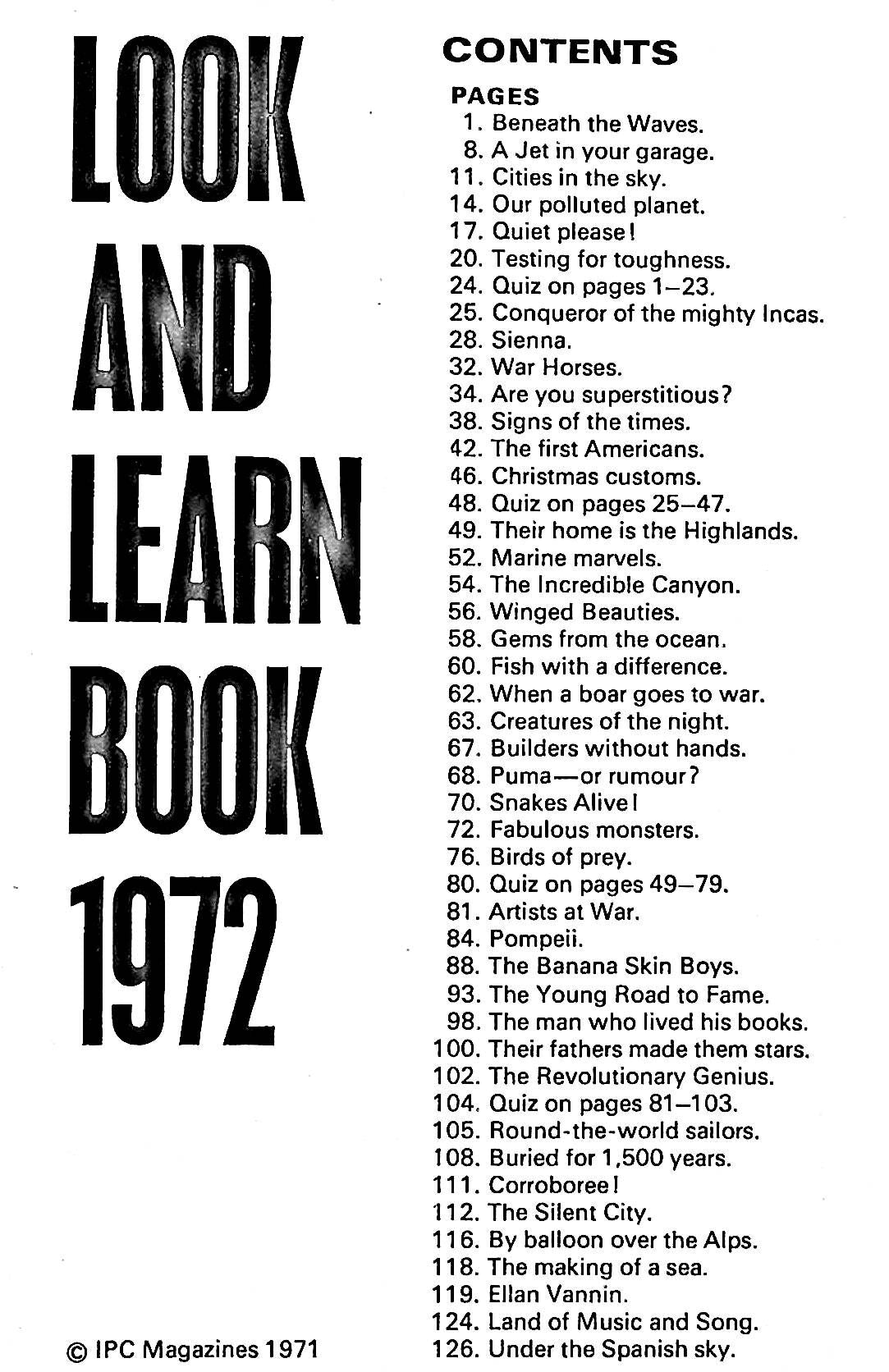 The Look and Learn Book 1972: 1971 First Edition Hardback