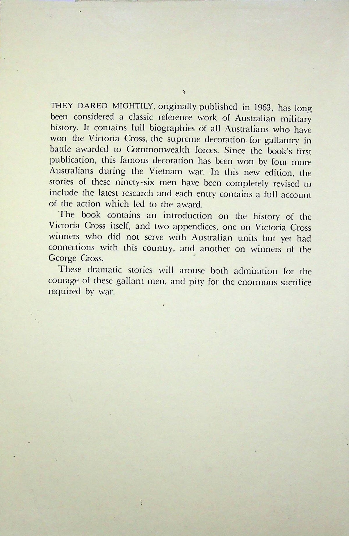 They Dared Mightily by Lionel Wigmore/ New & Revised 1986 Edition NEW Soft Cover