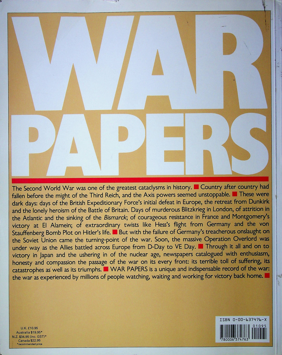 War Papers: Virgil Pomfret 1989 First Edition Cardback Very Good