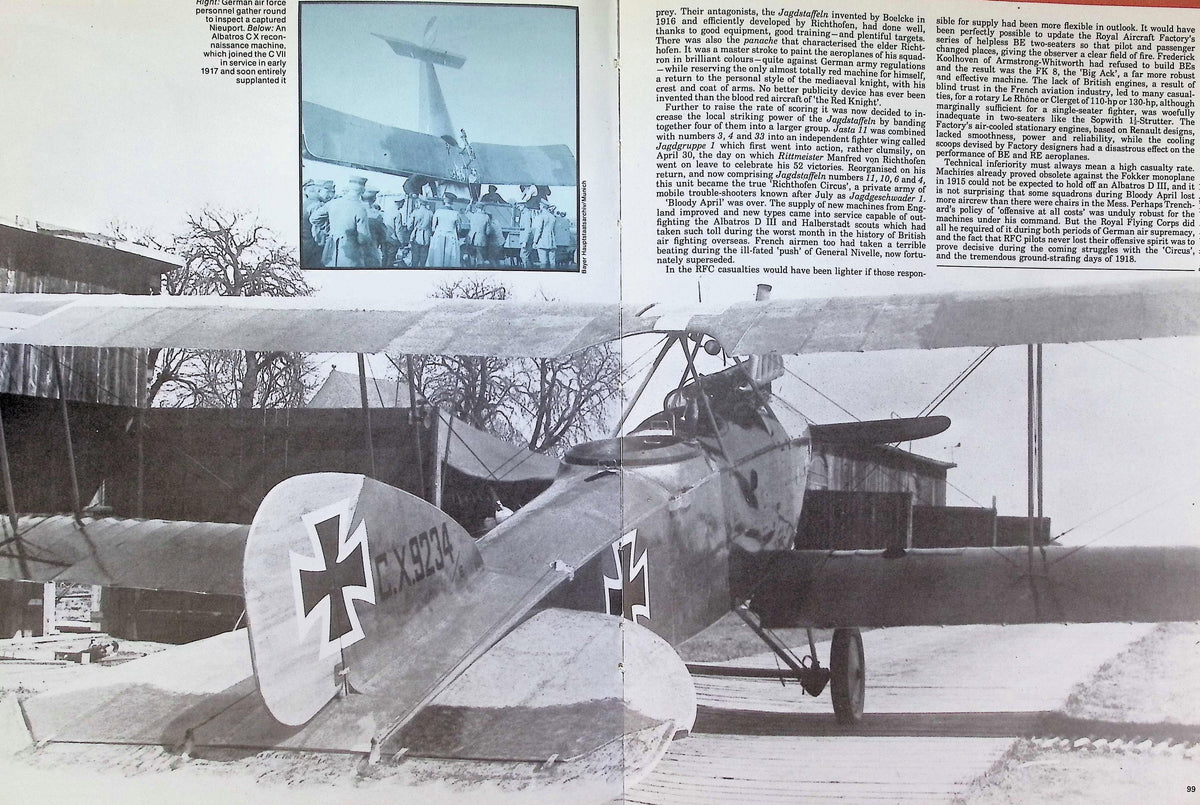 Warplanes and Air Battles of World War 1: 1973 1st edition hardback
