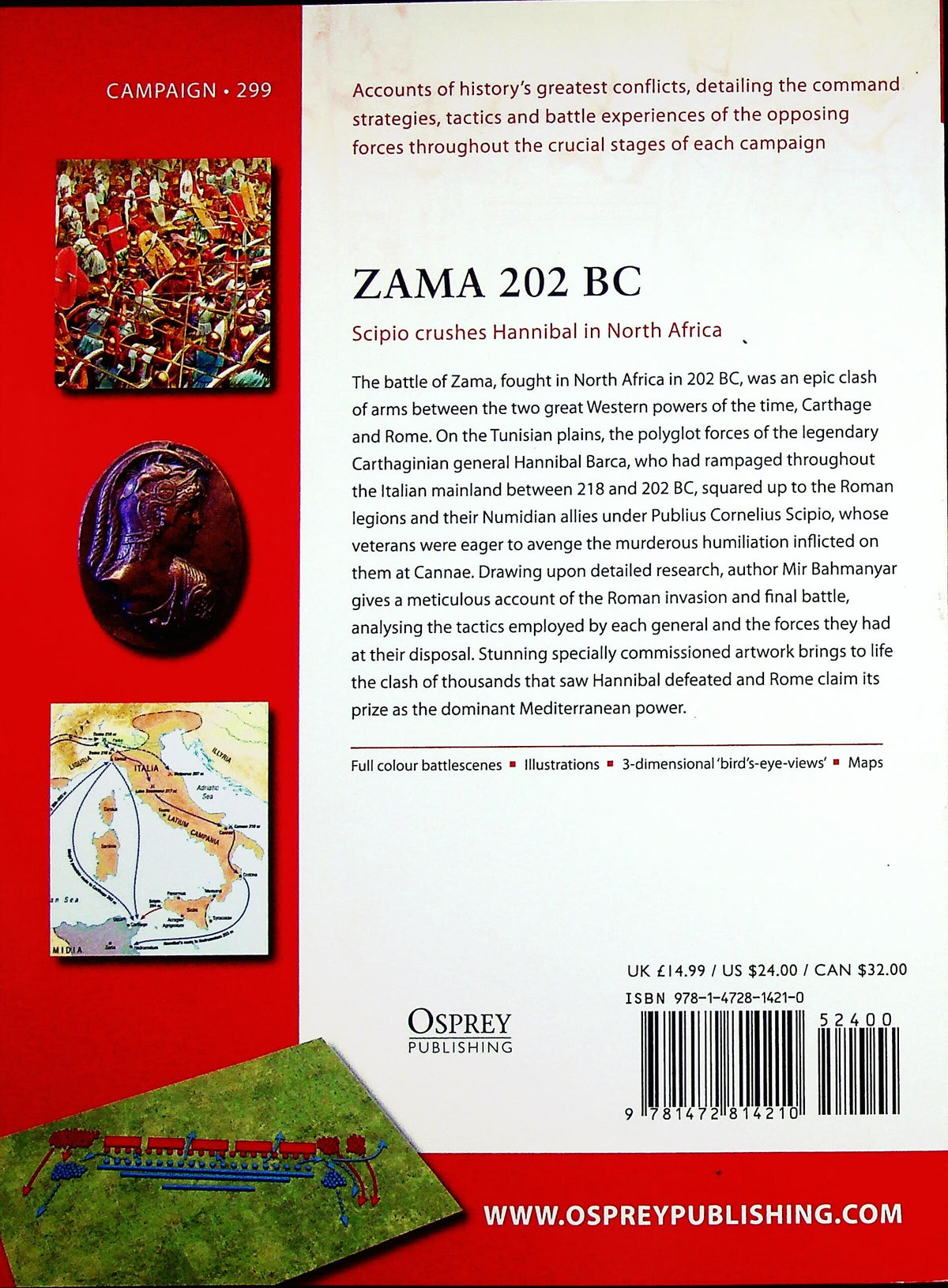 Zama 202 BC, Scipio versus Hannibal by Mir Bahmanyar: Osprey Campaign Series
