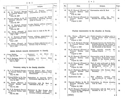 1939 Record of the Official Foreign Office Documents concerning the the Outbreak of WWII