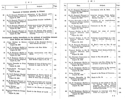 1939 Record of the Official Foreign Office Documents concerning the the Outbreak of WWII