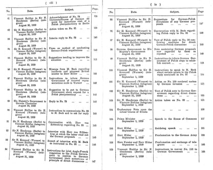 1939 Record of the Official Foreign Office Documents concerning the the Outbreak of WWII
