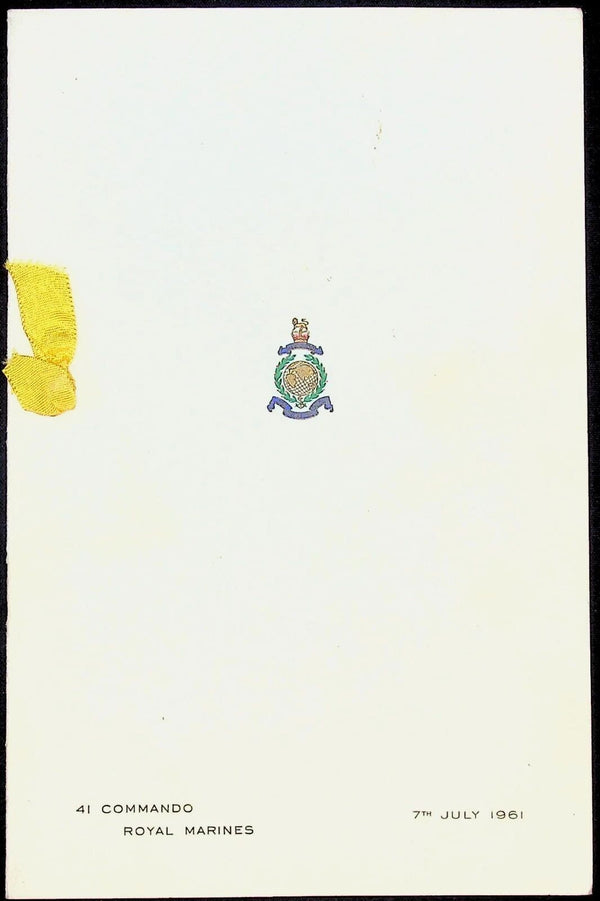 41 Commando Royal Marines 1961 Presentation of Colours Order of Ceremony+Invite