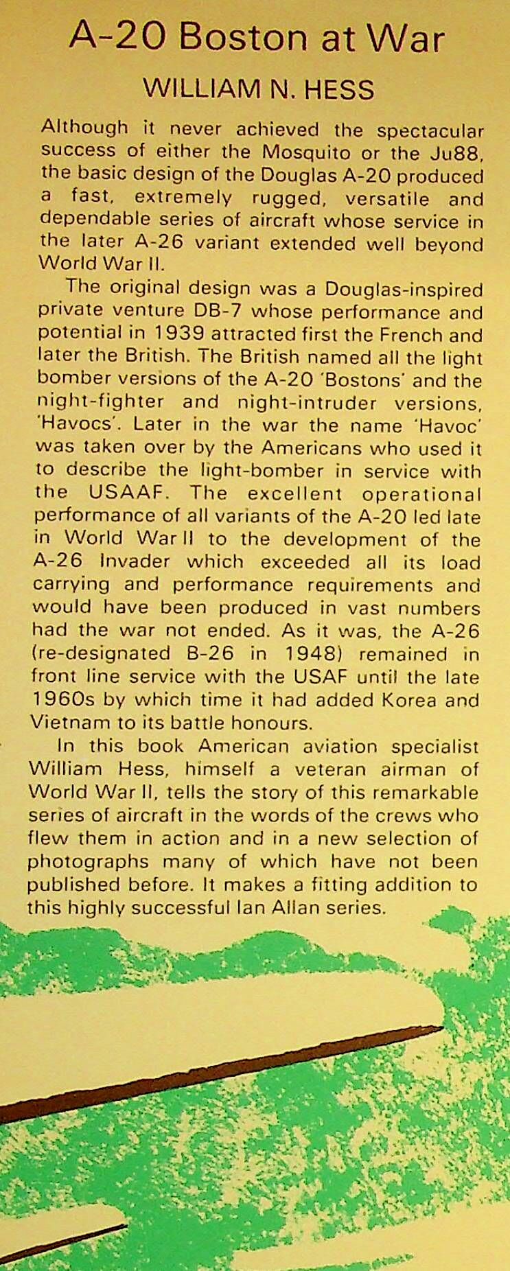 A-20 Boston at War by William Hess: 1979 First Edition Hardback