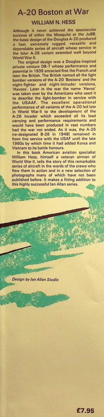 A-20 Boston at War by William N Hess: NEW 1979 First Edition Hardback