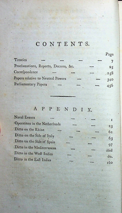 A Collection of State Papers Relative to the War against France c/w Large Waterloo Map