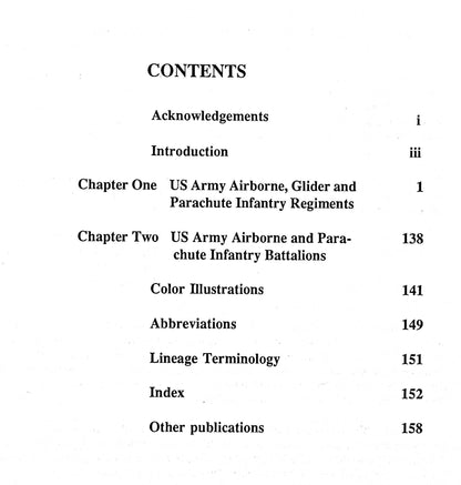 A Concise History of the US Army Airborne Infantry with Lineage & Insignia: 1989 1st Ed.