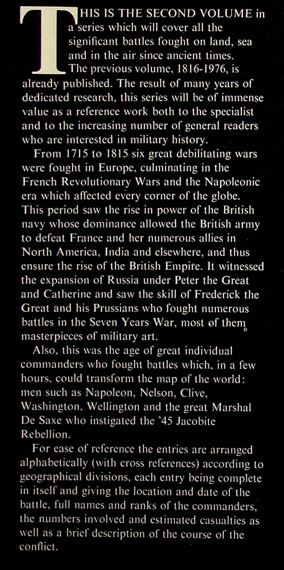 A DICTIONARY OF BATTLES: 1715 - 1815