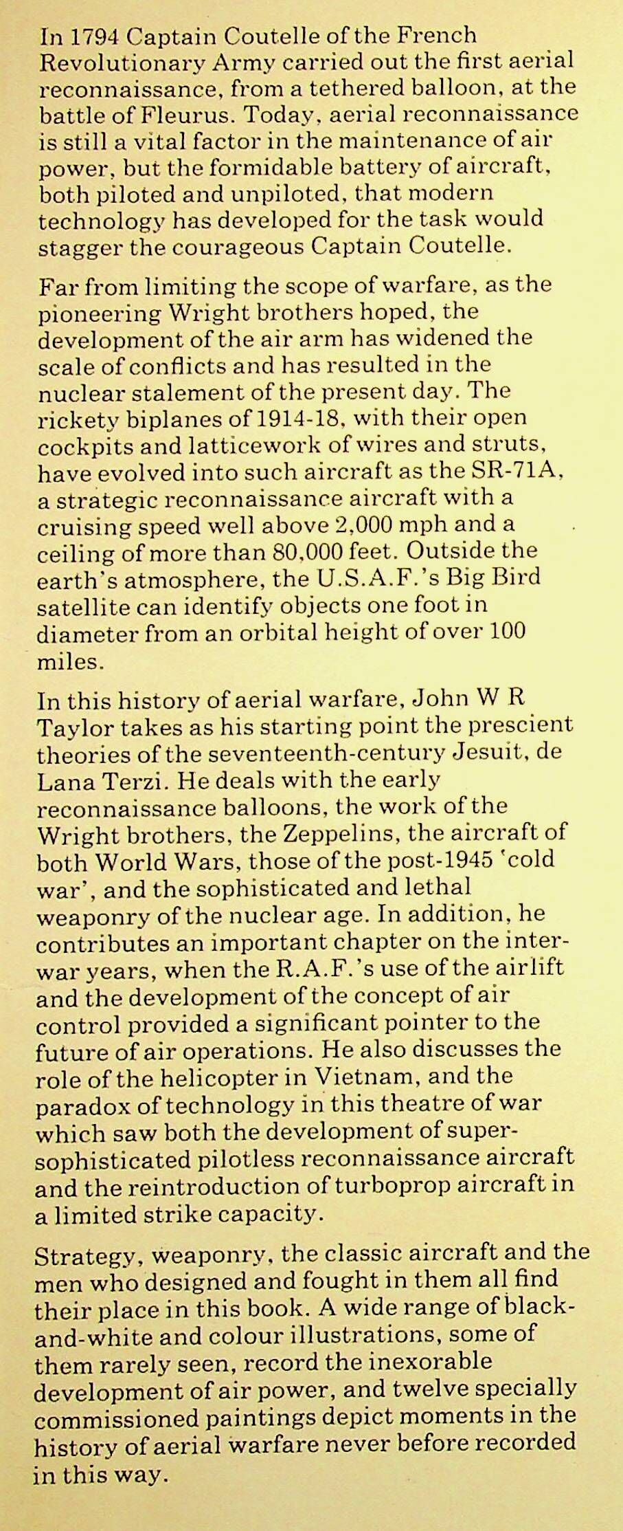 A History of Aerial Warfare by John Taylor: 1974 First Edition Hardback