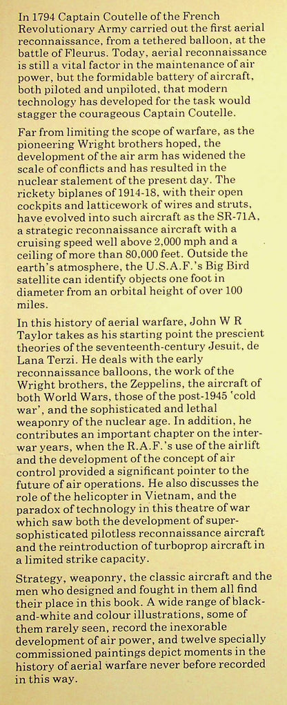 A History of Aerial Warfare by John Taylor: 1974 First Edition Hardback